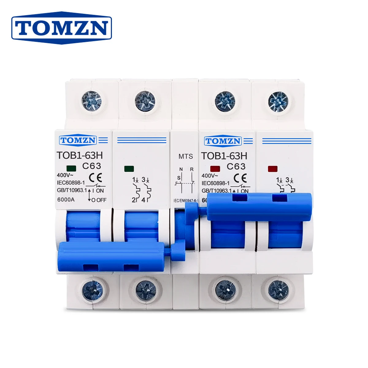 2P+2P MTS TOMZN AC Dual power Manual transfer switch Circuit breaker MCB 50HZ/60HZ