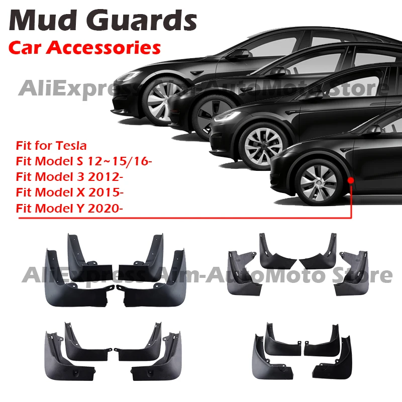 Rhyming Mudflaps Splash Proof Mud Guard Car Front Rear Fender Protective Accessories Replacement Fit For Tesla Model 3 S X Y