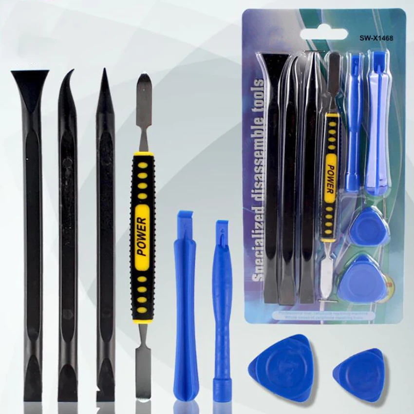 Outil d'ouverture électronique 8 en 1, Kit de réparation manuel avec Spudger en métal et pincettes pour téléphone portable, ordinateurs portables, tablettes