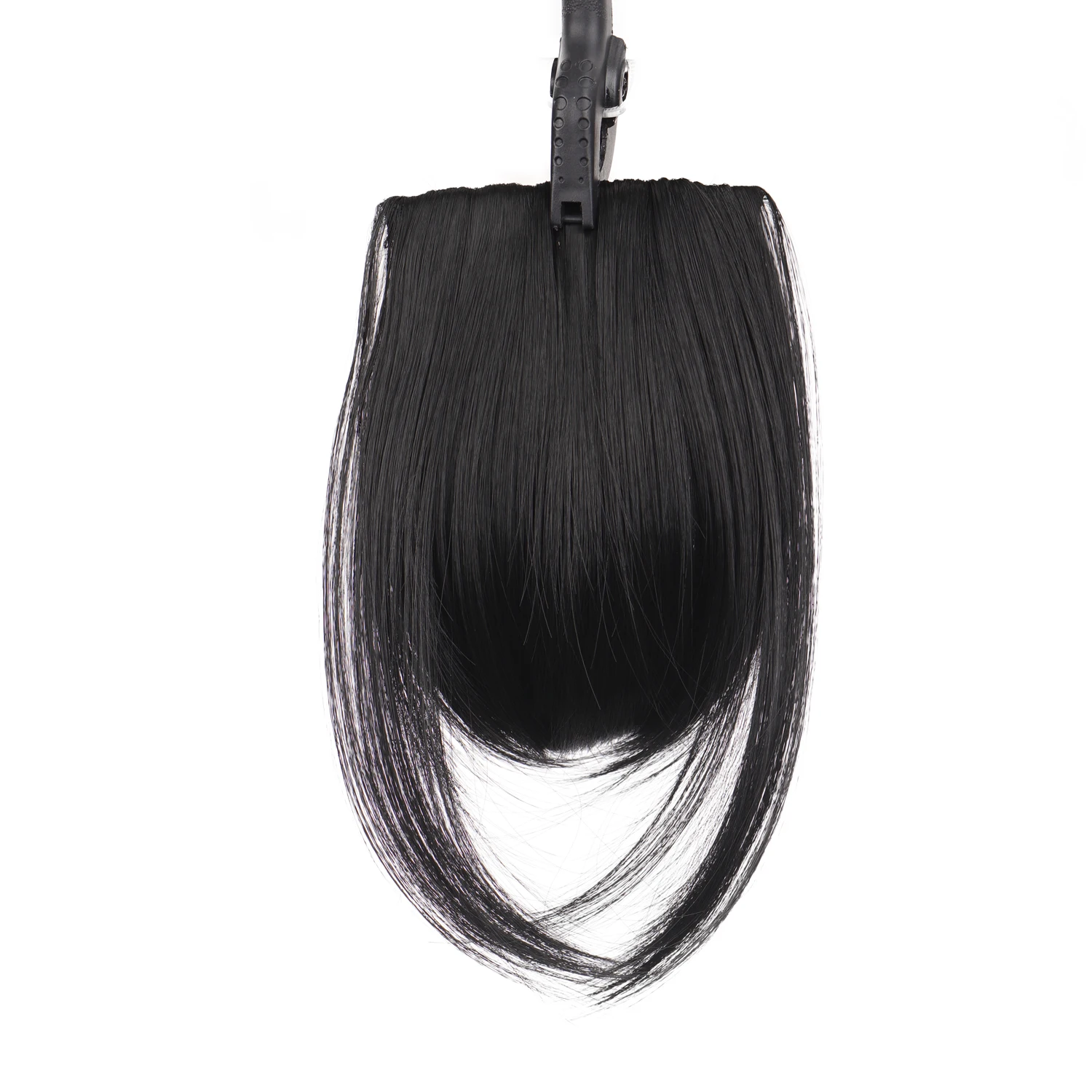 AOOSOO  Short Synthetic Bangs Heat Resistant Hairpieces Hair Women Natural Short Fake Hair Bangs Hair Clips For Extensions Black image 6