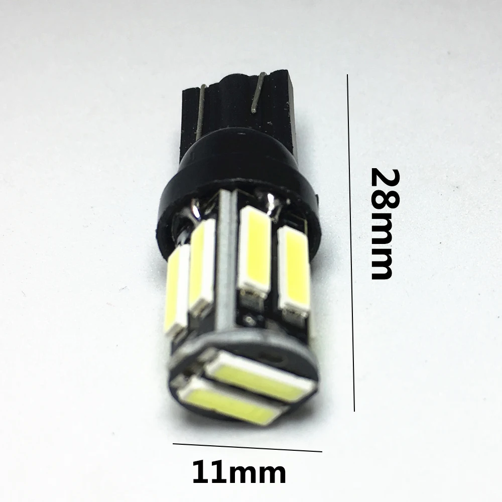 4Pcs Car License plate lamp W5W T10 LED 7020 10SMD 194 168 White Blue Motorcycle  For Clearance Lights Instrument Panel Lamp 12V