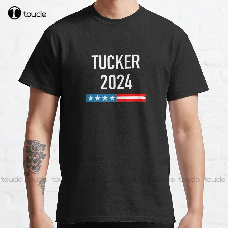 Tucker Carlson 2024 Classic T-Shirt Big And Tall Shirts For Men Custom Aldult Teen Unisex Digital Printing Tee Shirt Xs-5Xl