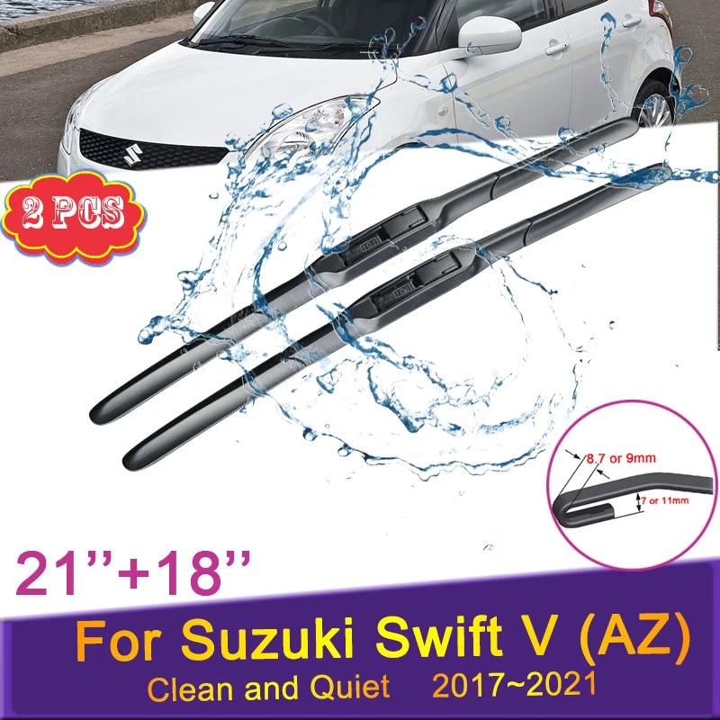 

Car Wiper Blades for Suzuki Swift V (AZ) 2017 ~ 2021 Front Windshield Snow Scraping Frameless Silent Rubber Accessories Sticker