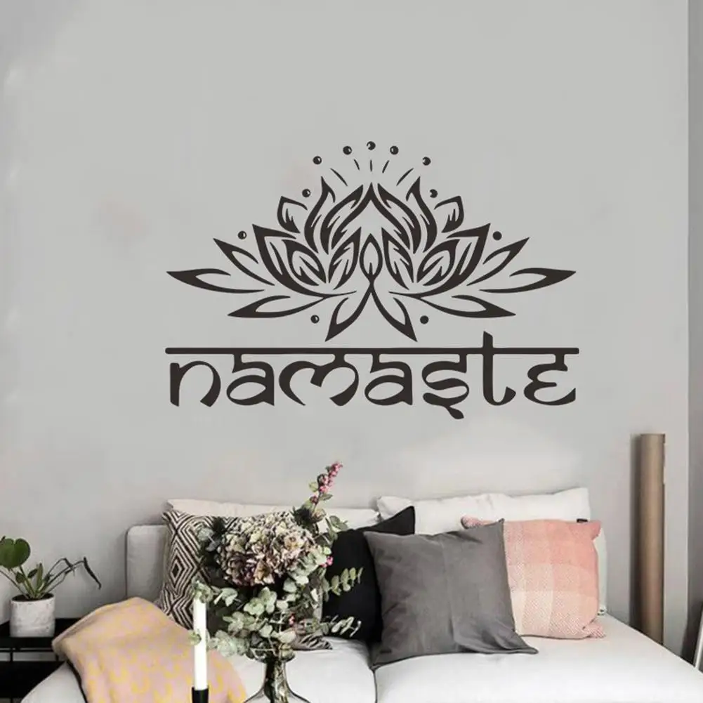 Indian Namaste Lotus naklejka ścienna salon pokoju tło naklejka Mural Home Decor Домашний декор