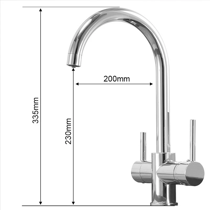 ROVADE 3 way Filter Kitchen Faucet, Brass Torneira Sink Mixer Tap 360 Rotation with Water Purification Features Kitchen Crane