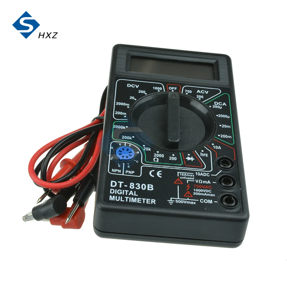 1SET DT830B LCD Digital Mini Multimeter AC/DC 750/1000V probe For Voltmeter Ammeter Ohm Tester Meter Voltage Current Multimeter