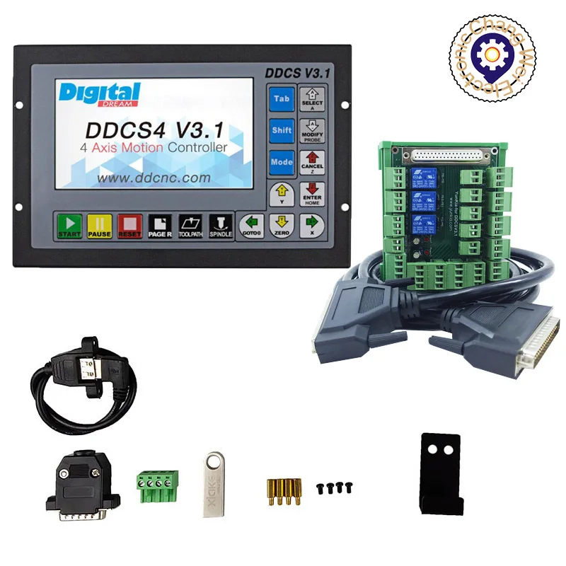 DDCSV3.1Upgraded version of  3-axis 4-axis cnc controller + electronic handwheel offline motion control system instead of mach3