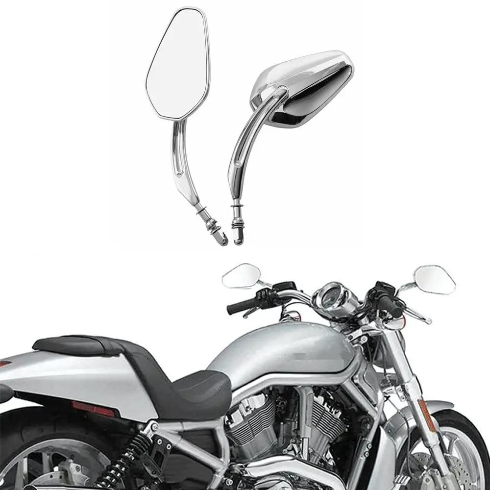 할리 Dyna Softail Sportster XL 883 1200 용 8mm 크롬 오토바이 알루미늄 Rearview 와이드 시력 거울