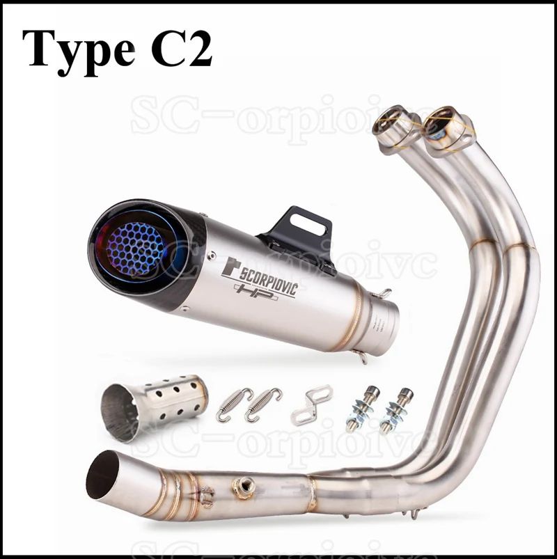 Voor Yamaha MT-07 FZ-07 Motorcross Uitlaat Voor Pijp Motorfiets Uitlaat Systeem Gemodificeerde Escape Moto Racing Yzf MT07 FZ07 Tracer