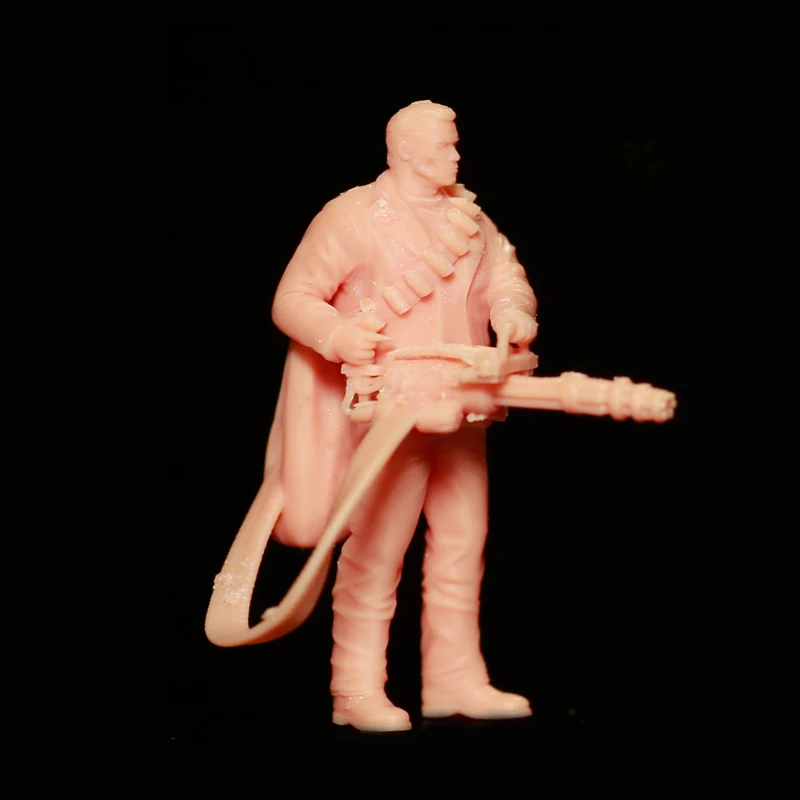 1:64 Gatling Warrior Handheld Heavy Weapons Miniature Model Sand Table Villain Scene Need To Be Colored By Yourself