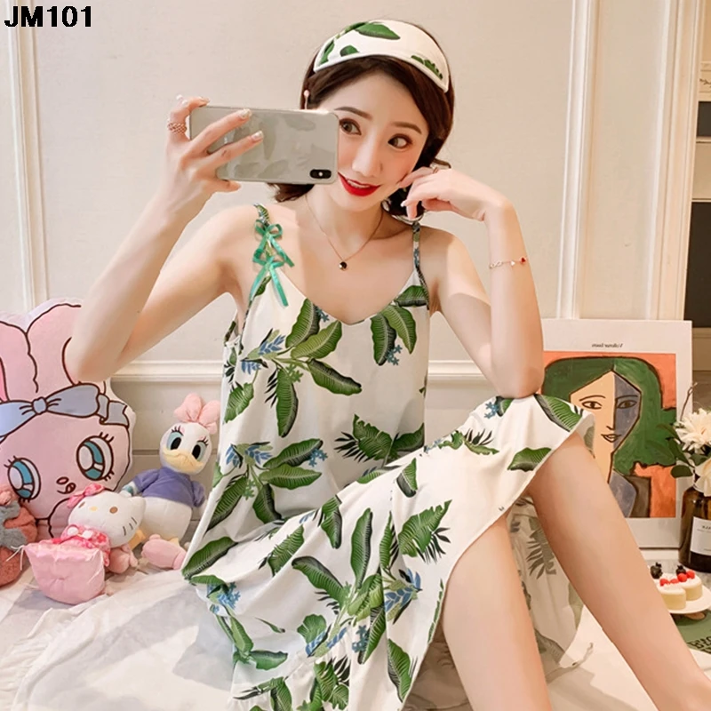 Summer Fashion Suspender Pajamas Skirt Harajuku Women Strawberry Pattern Pink Nightdress Casual Cute Comfortable Sexy Nightgown