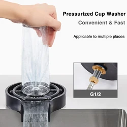 Cup Washer,Stainless Steel Automatic Cup Washer Glass Cleaning Rinser Bar Rinser Glass Rinser,Kitchen Sink Accessories