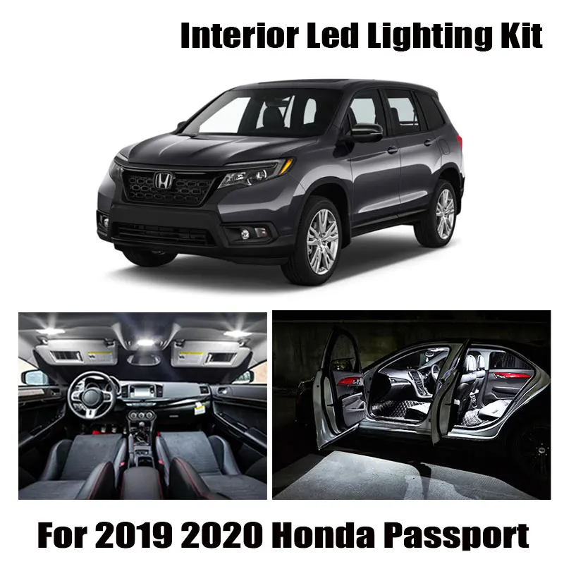 12 Bulbs Canbus White Car LED Map Reading Door Light Interior Kit For Honda Passport 2019 2020 Trunk Vanity Mirror Lamp