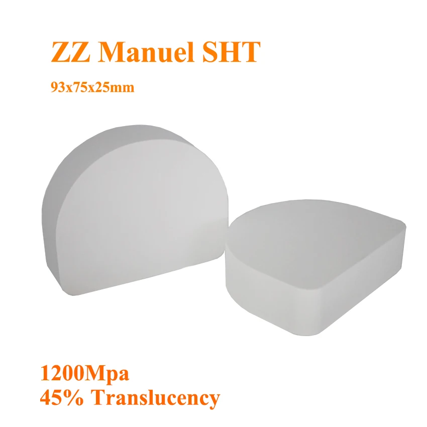 

SHT Zirkonzahn Manual Dental Zirconia Block, White Zirconium 1200mpa 45% Translucency