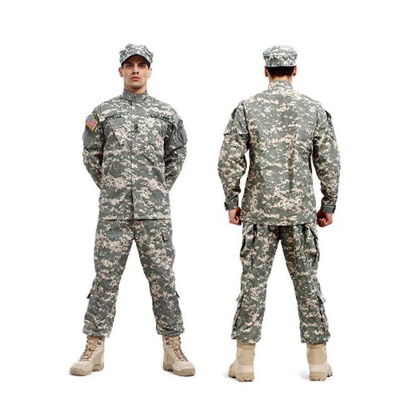 Outdoor Men’s    Uniform Breathable Wear-resistant Camouflage Soldier Clothing Camping Training Jacket Set