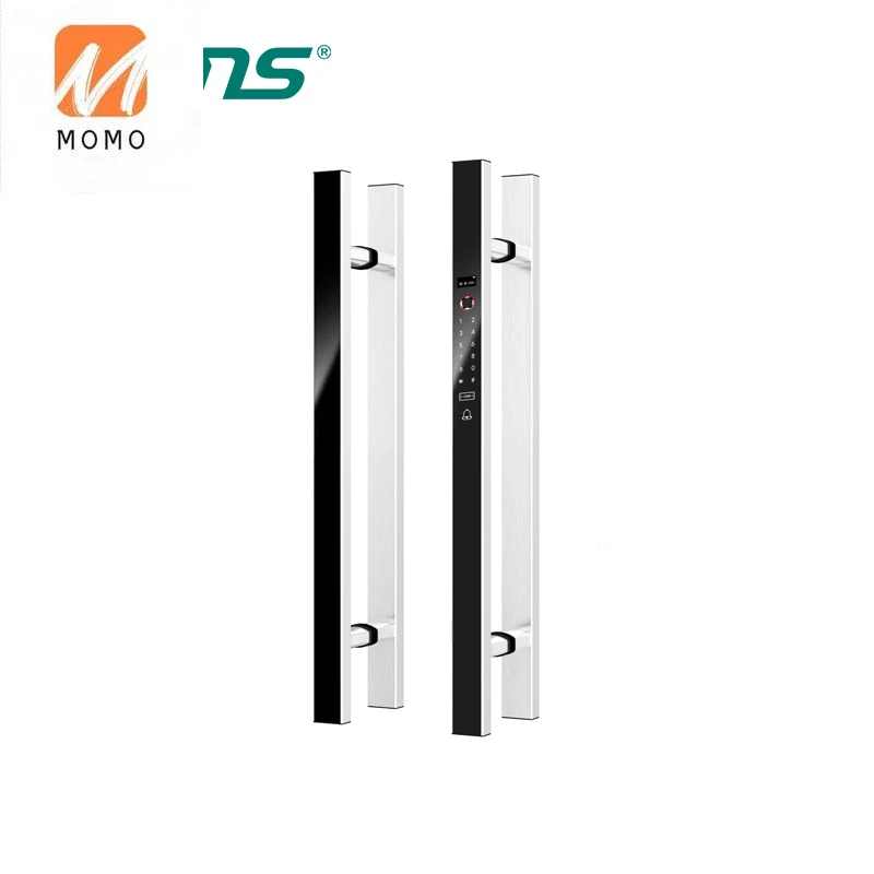 Fingleprint Card Password Digital Glass Door Handle Electric Smart Handle Lock For Access Control System