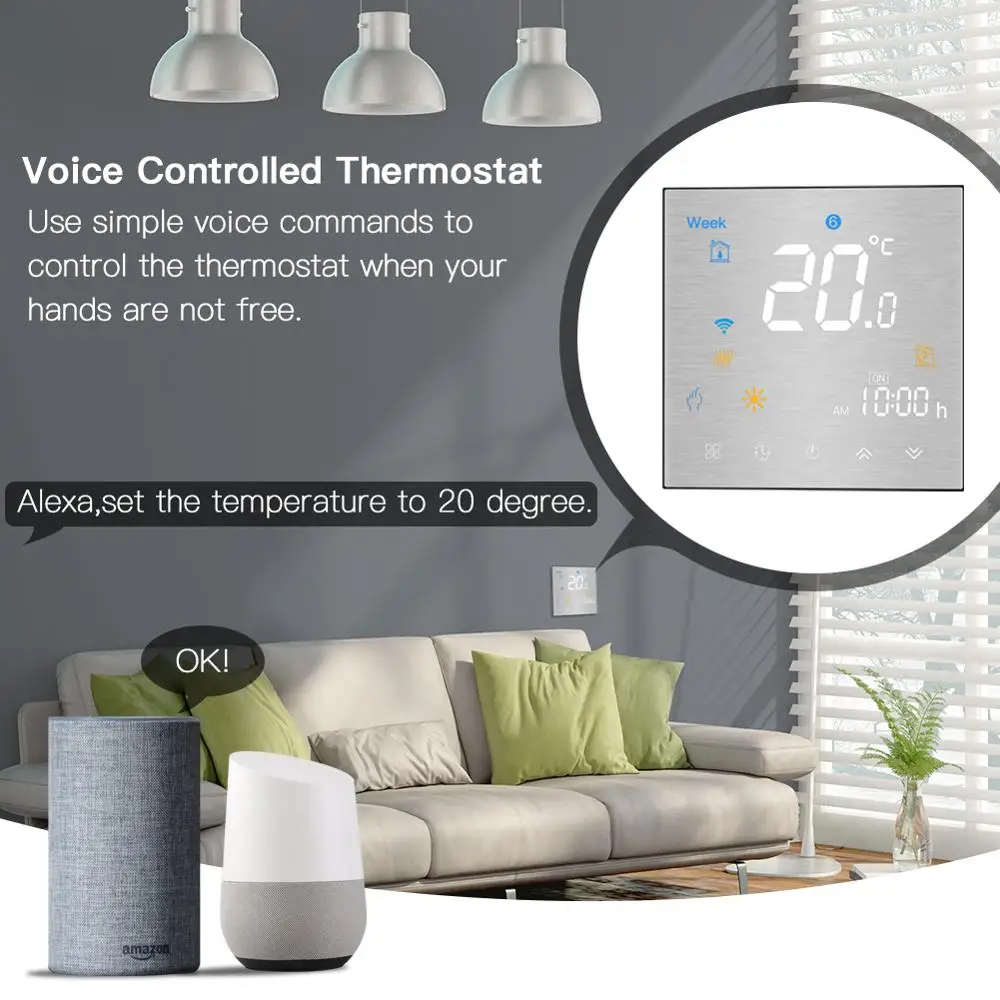 WiFi Intelligente Regolatore di Temperatura del Termostato per Riscaldamento a Pavimento Elettrico Vita Intelligente Tuya APP Funziona con Alexa