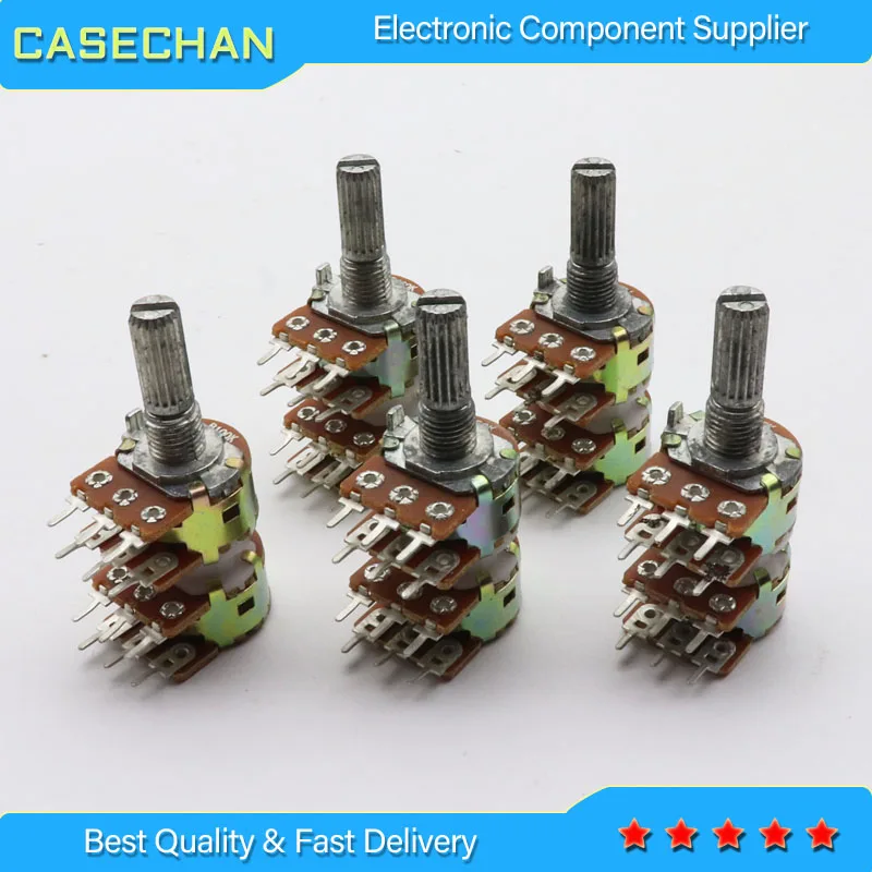 

5pcs Audio Volume Amplifier 148 Type 16 B50K B100K Long Life Quad Potentiometer Switch 10%