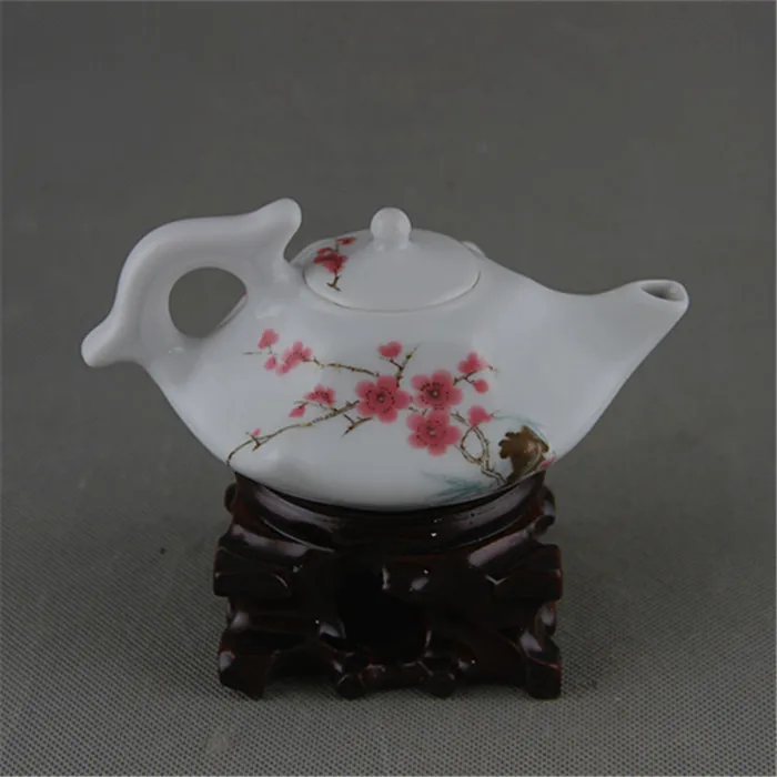 Old rare Chinese porcelain Plum teapot,#01