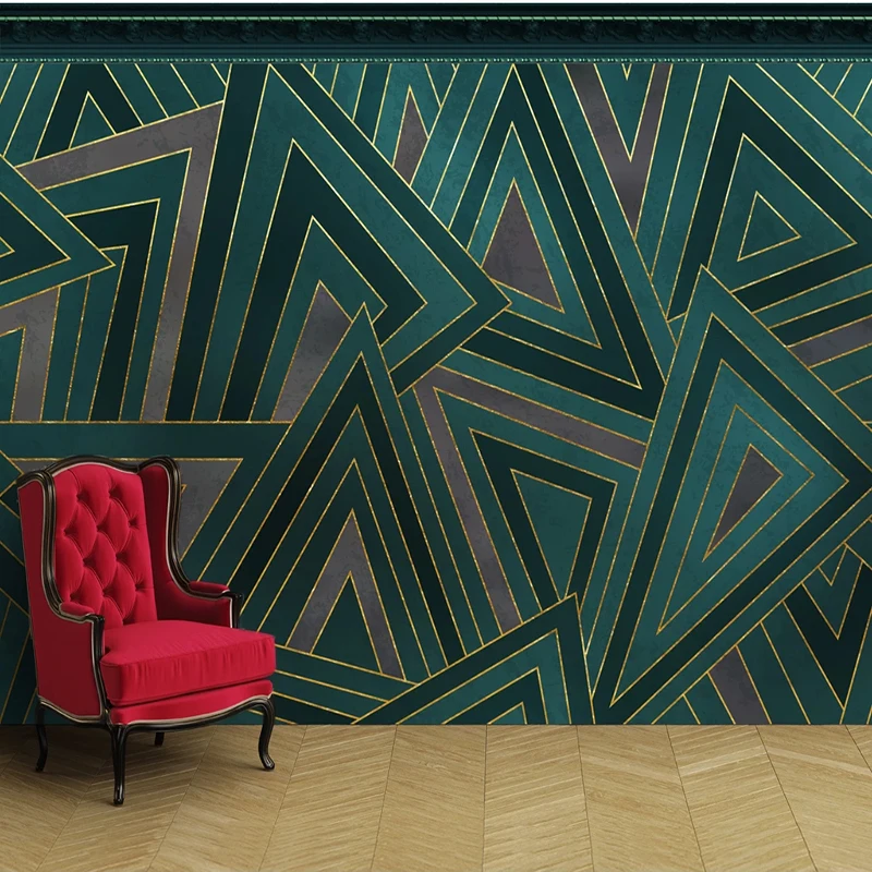 Custom 3D Modern European Line Geometry Wall Murals Living Room TV Sofa Home Decor Wall Cloth Waterproof Wall Covering