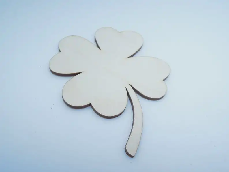 Wooden Four Leaf Clover for Crafts and Decoration - Laser Cut - Clover Shape - Lucky Clover - 4 Leaf Clover