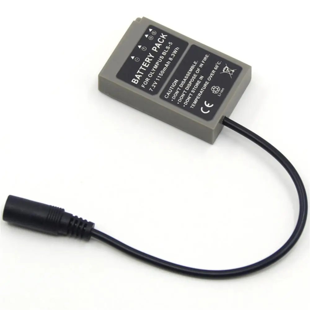 PS-BLS-5 Dummy Battery BLS-5 DC Coupler For Olympus 1 1S E-PL2 E-PL5 E-PL7 E-PM2 E-M10 E-M10 Mark II Digital Cameras