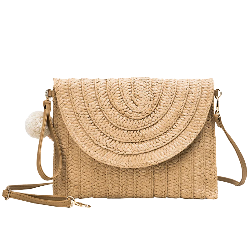 

Casual Tassel Straw Clutch Bags for Women Wikcer Woven Shoulder Crossbody Bags Lady Small Totes Rattan Summer Beach Purses 2021