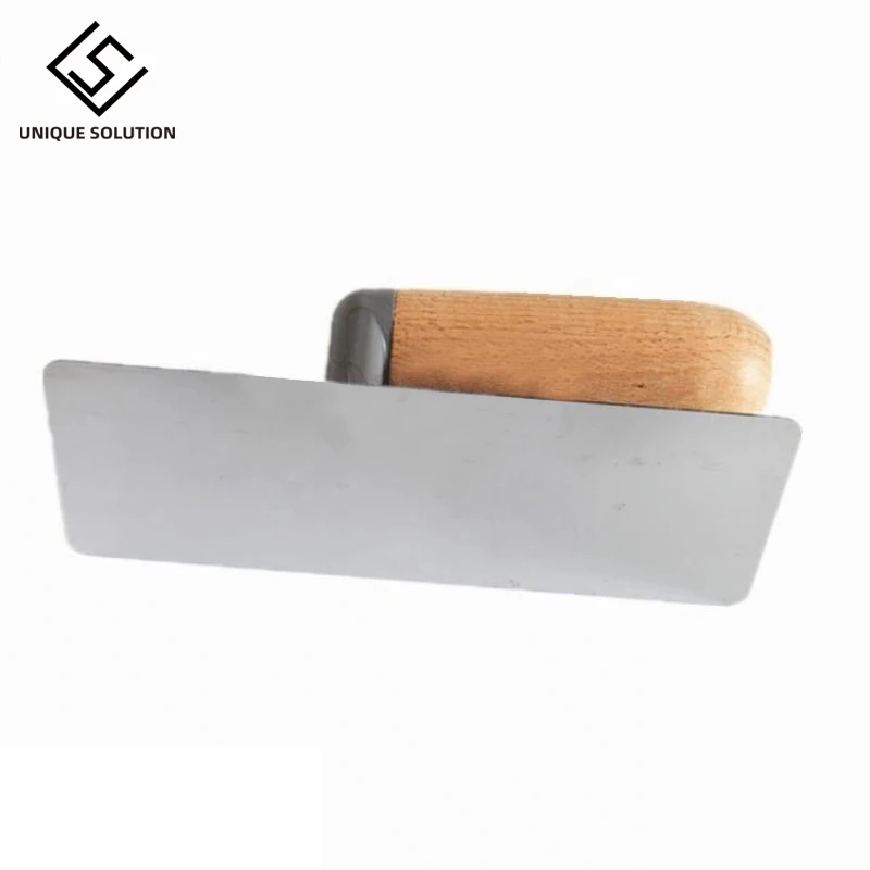 2PC Stainless Steel Wooden Handle Mortar Board Home Craftsman Trowel Construction Holder Plastering Tool