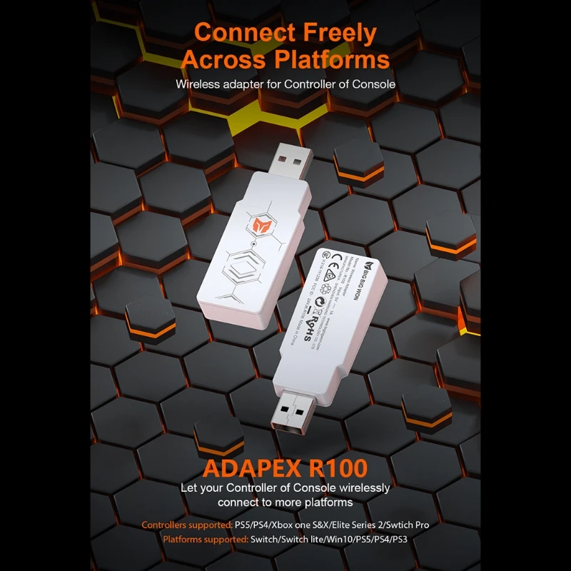 Wieloplatformowy bezprzewodowy Adapter do gier na PS5/PS4/PS3/ Switch/Switch Lite/PC obsługa platformy dla XB One S/X /Elite 2 Series Ga