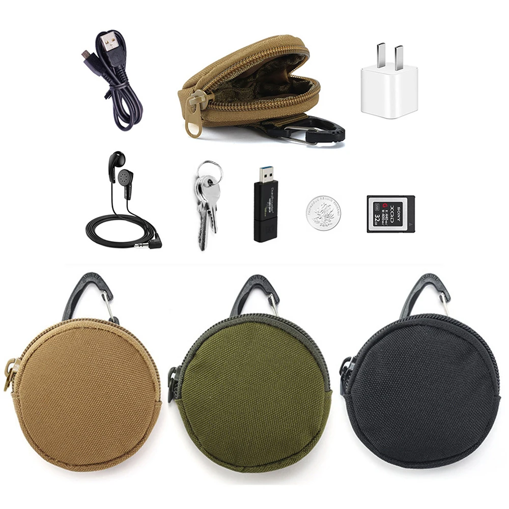 Tactical EDC Pouch Men Coin Purses Key Wallet Holder Military Army Keychain Zipper Pocket USB Cable Headset Bag Organizer