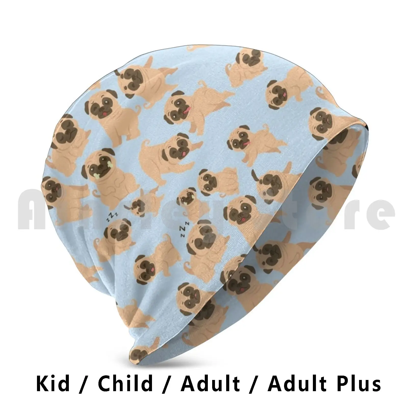 Funny Cute Pug Pattern On Beanies Print Beanies Pullover Cap Comfortable Pug Pug Beanies Prints Dog Pug Dog Pug