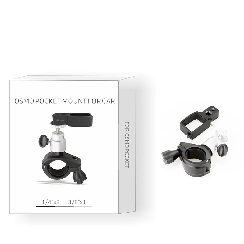 for DJI Pocket 2 Bicycle Holder Mount Motor Bike Bracket Clamp Clip with 1/4 Inch Screw Gimbal Camera Stabilizer Accessories