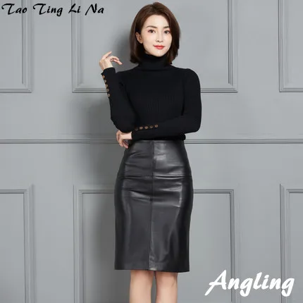 

Top brand New Fashion 2020 Genuine Real Sheep Leather Skirt K1 high quality