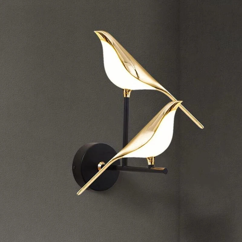 

Nordic Style Art Magpie Bird Bedroom Bedside Led Wall Lamp Creative Parlor Background wall Decoration Wall Sconce Lighting