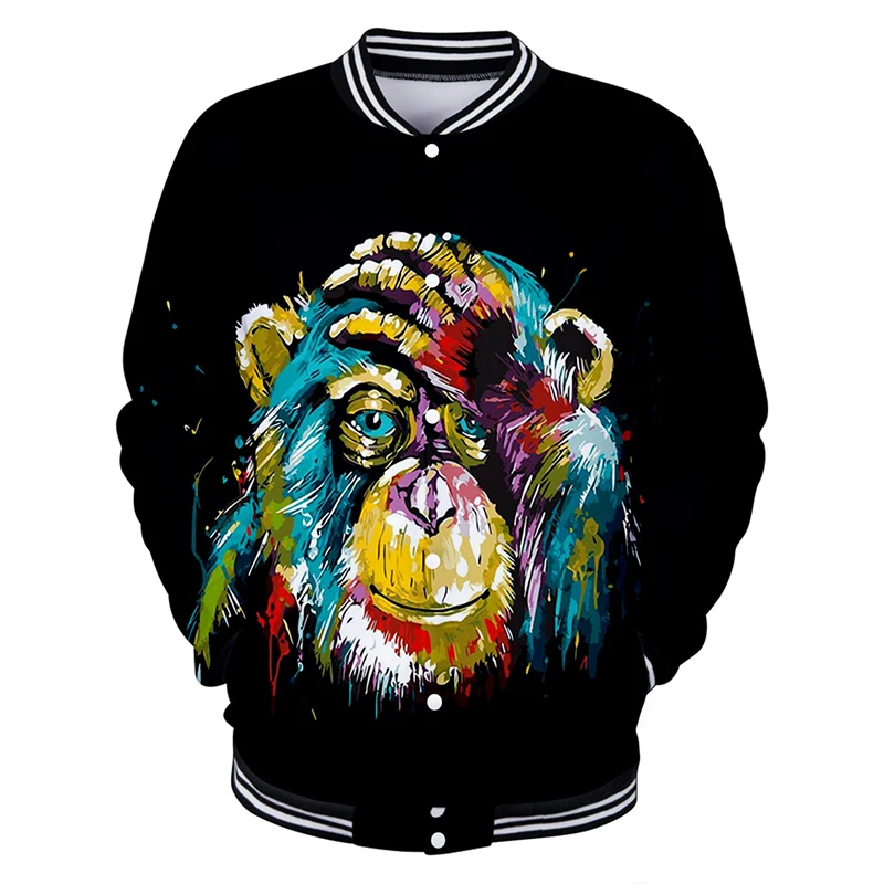 New Orangutan Funny Cool 3d Baseball Jacket Coat Fashion Men Women Hoodie Sweatshirts Long Sleeve Homme 3D Hoodies Jackets Tops