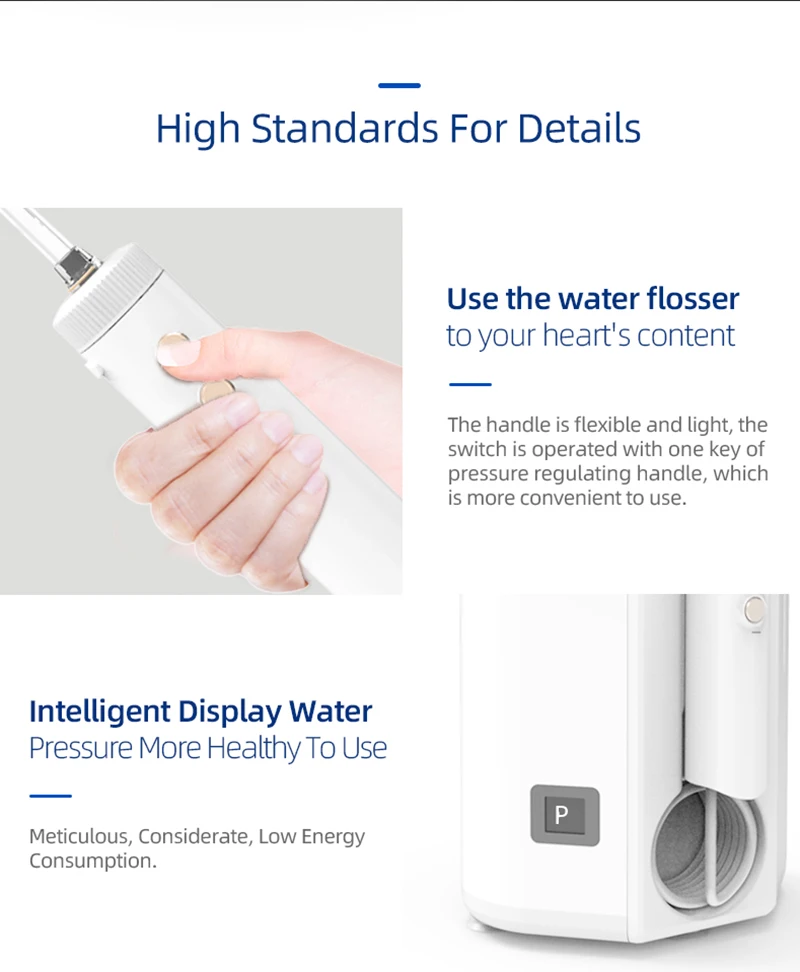 Nicefeel Oral Irrigator 7pcs Tips 600ml Water Flosser Irrigator Dental Hygiene for teeth cleaning Water Pick irrigators Flossing