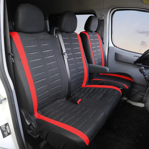 Imagen 2 del producto 1 + 2 fundas de asiento rojas funda de asiento de coche para Transporter para Renault Master 3 para jumpy de 2008 a 2016 para Renault Master 2 2004