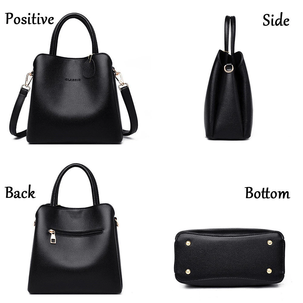 Designer Luxury Leather Women Bucket Handbag Quality Female Shoulder Crossbody Bags Large Capacity Ladies Tote Purses For Women