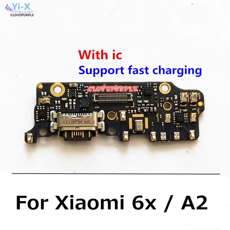 10pcs/Lot USB Power Charging Connector Plug Dock Port Mic Flex Cable Board For Xiaomi Mi 6x A2 Replacement Parts