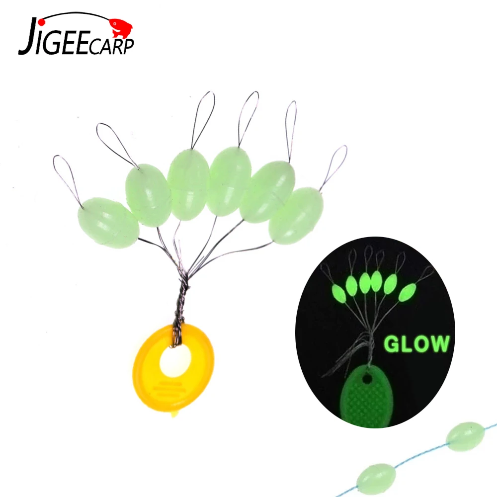 Jigeecarp Cuentas ovaladas luminosas para pesca – amortiguador suave - imagen 3