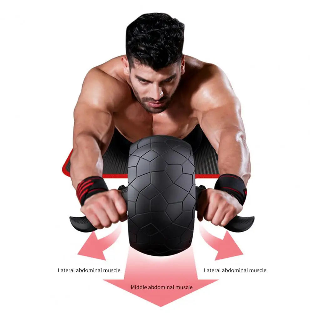 Abs Roller Wheel Non-Slip Ergonomic Handle Multipurpose Automatic Rebound Abdominal Muscles Roller for Home Gym Fitness