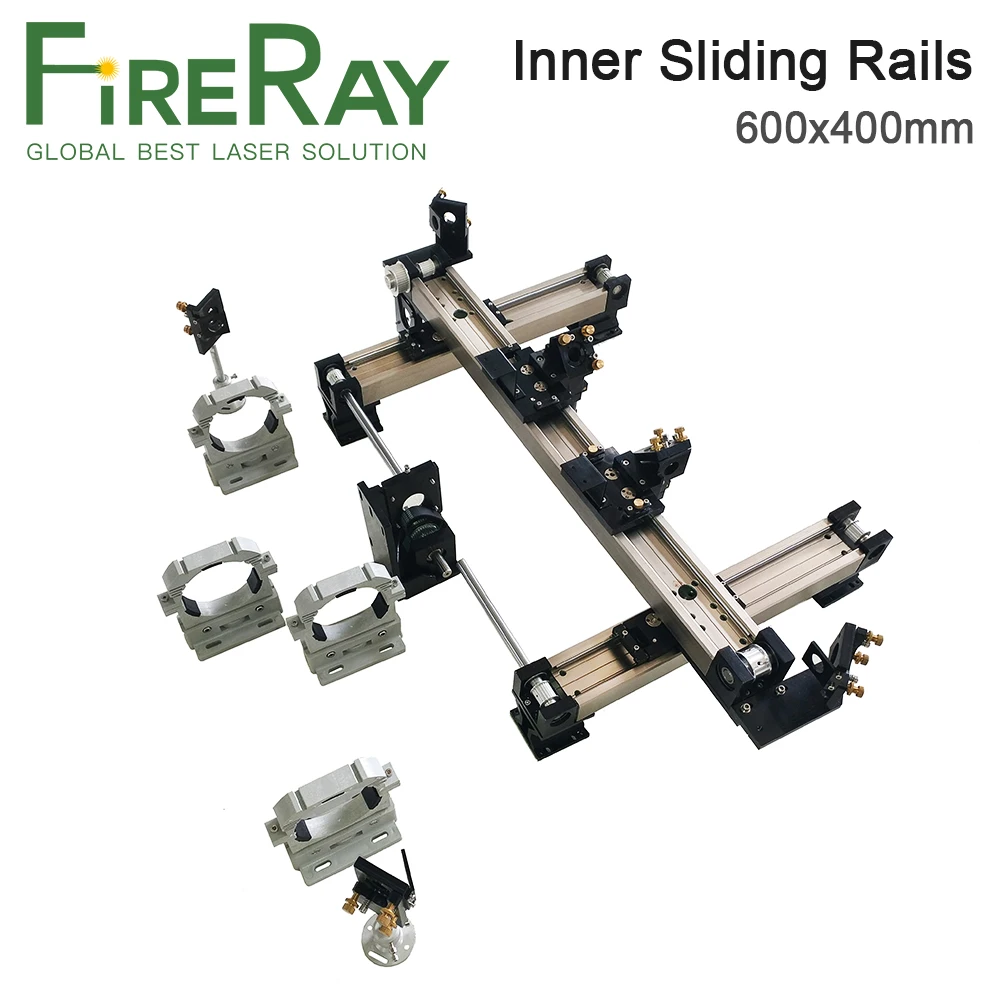 FireRay-Peças Mecânicas Conjunto para Máquina de Corte a Laser, 6040, 600x400mm, Trilhos Deslizantes Internos, DIY, 4060, Co2