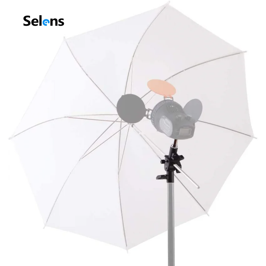 Selens-soporte giratorio de paraguas en forma de U para Flash, adaptador 180 ajustable, 1/4