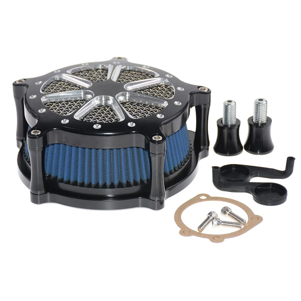 Motorfiets Air Filters Blauw/Grijs/Rood Air Cleaner Intake Filter Aluminium Voor Harley Touring Road Glide Dyna Softail sportster