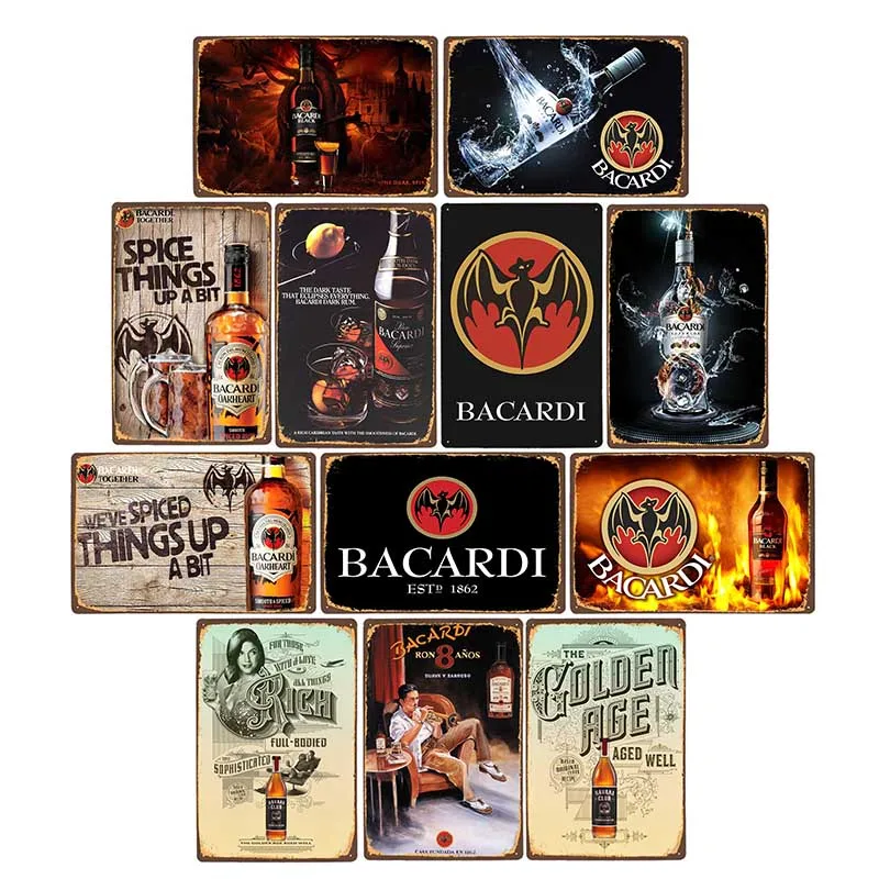 Alkohol Rum metalowe plakietki emaliowane alkohol Vintage barowa artystyczna plakaty Pub człowiek jaskinia klub Retro ściana dekoracyjne do ozdoby domu 20x30cm
