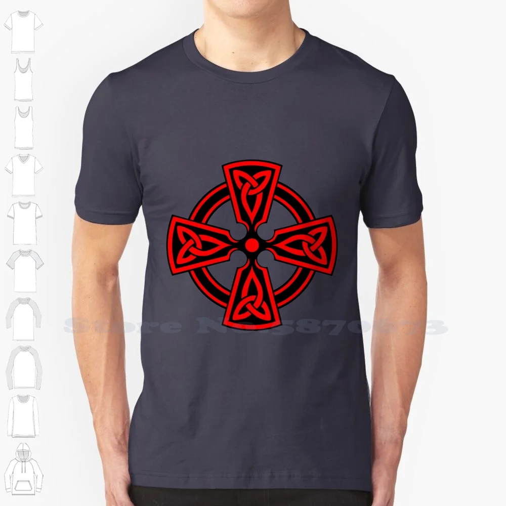 Cross 100% Cotton T-Shirt Cross Red Cool Stamp Brand Beautiful Culture Old Vintage Baroque Love Holly