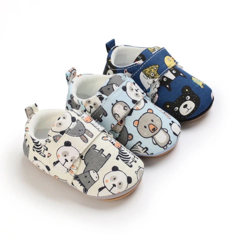 Adorable Infant Slippers Toddler Baby Boy Girl Soft Cotton Rubber Sole Anti Shoes Cute Cartoon Anti-slip Prewalker Baby Slippers