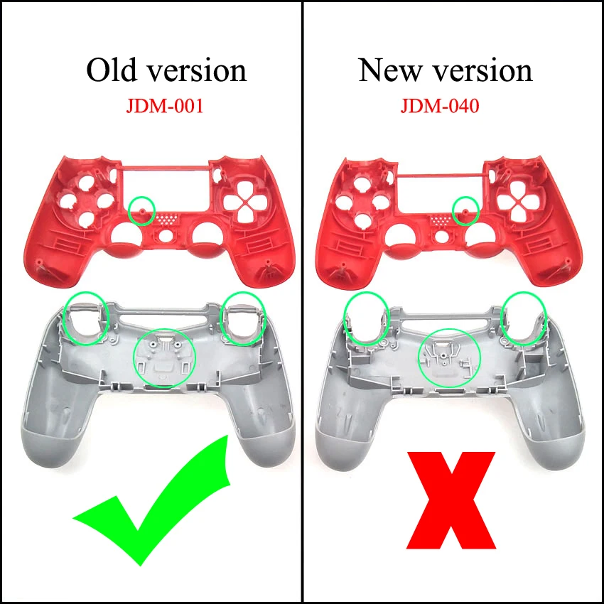 JCD Clear Matt Handle Front Back Housing Shell Case Cover Buttons Kit for PS4 JDM-001 Dualshock 4 Old Version Gamepad Controller - Image 3