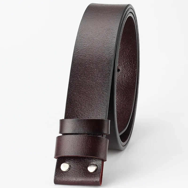 MYMC Men's Genuine Cowhide Leather Belt without Buckle DIY Belt Accessories High Quality Wild Belts