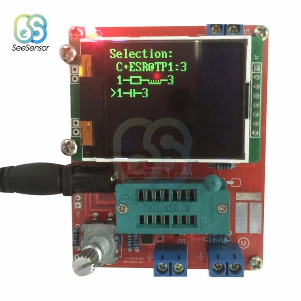 Mega328 Transistor Tester LCR Diode Capacitance ESR Voltage Frequency Meter PWM Square Wave Frequency Signal Generator DIY Kits